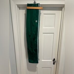 Adidas Green Track Pants with Side Stripe - L